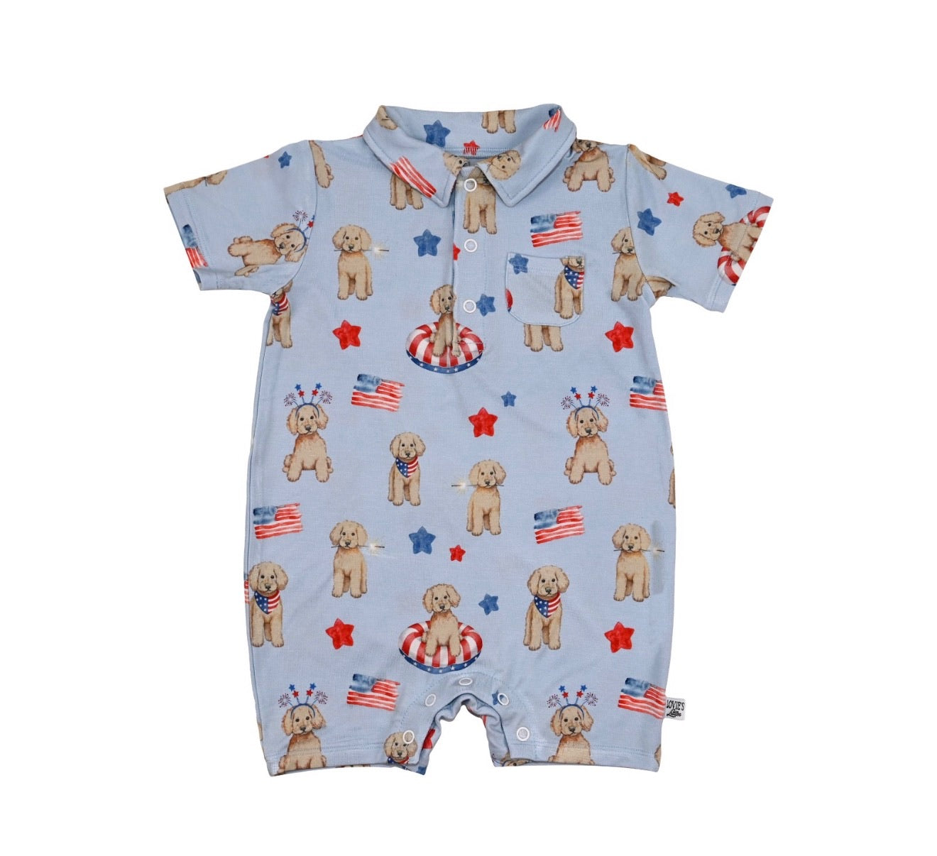 Red, White & Cuddly Polo Romper