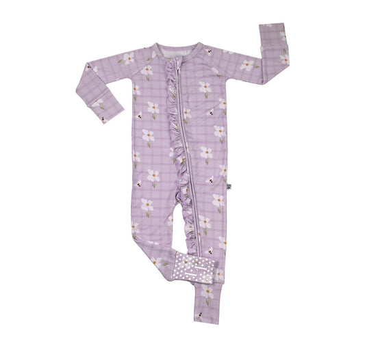 Lavender Fields- Zip Up Footie