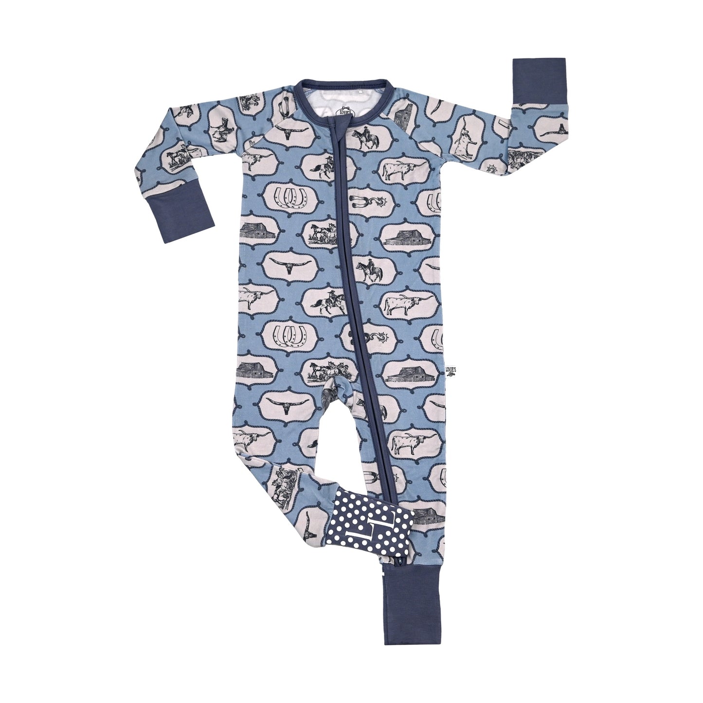 Cowboy Lullaby - Zip Up Footie