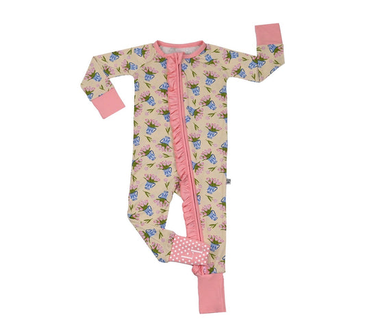 Tulips - Zip Up Footie