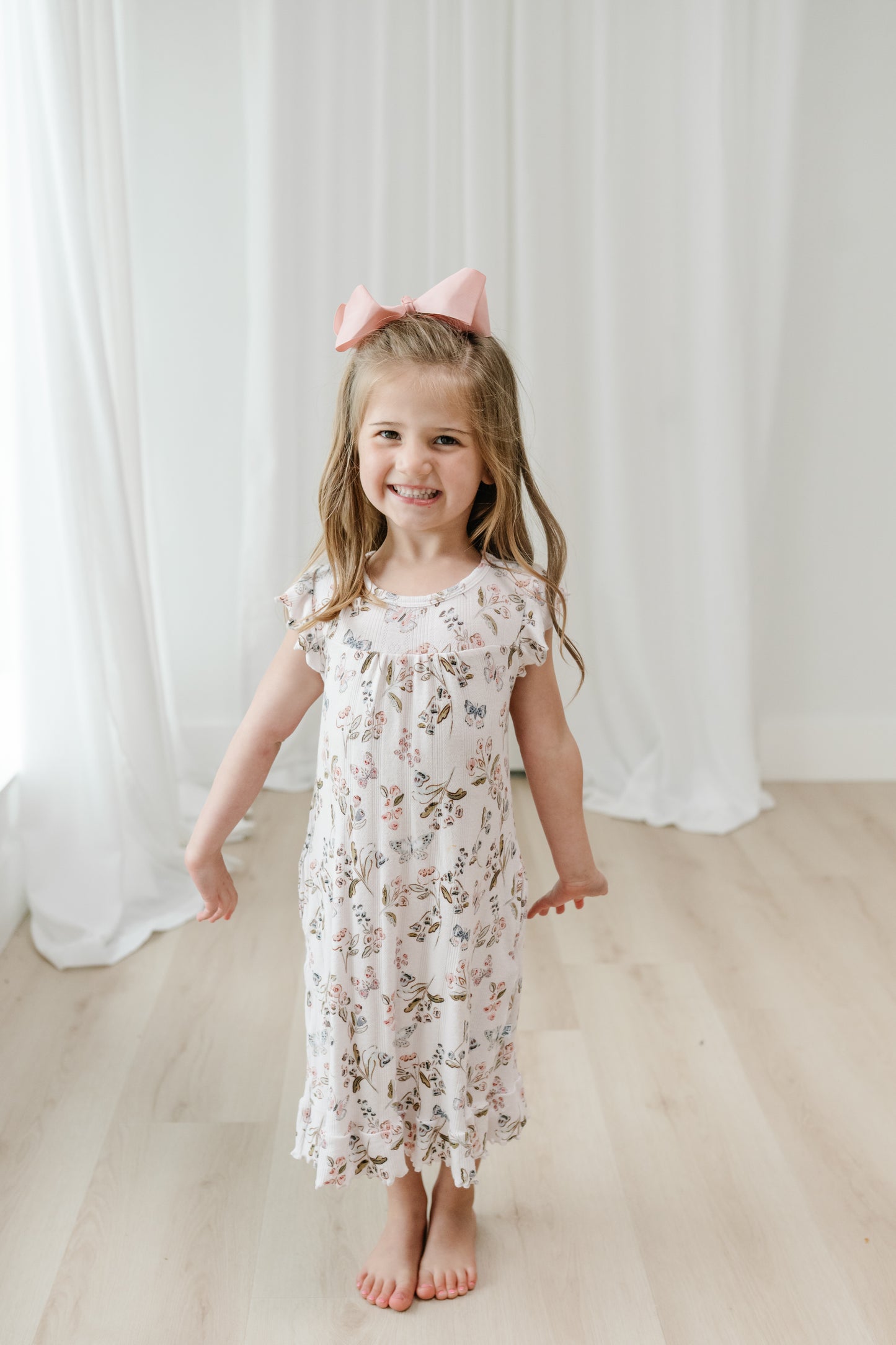 Pointelle Girlie Garden- Girls Nightgown