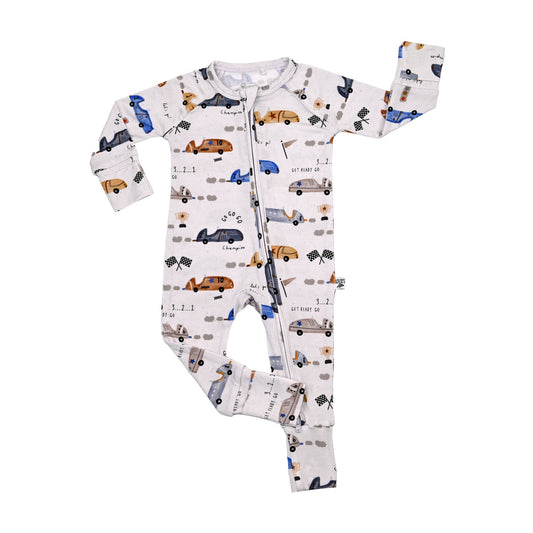 Little Racers - Zip Up Footie