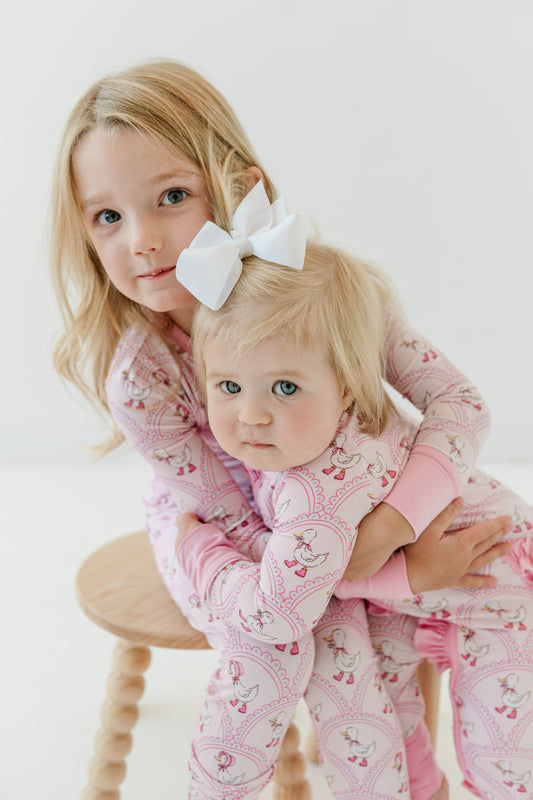 Sweet Geese - Zip Up Footie (w/ Ruffles!)