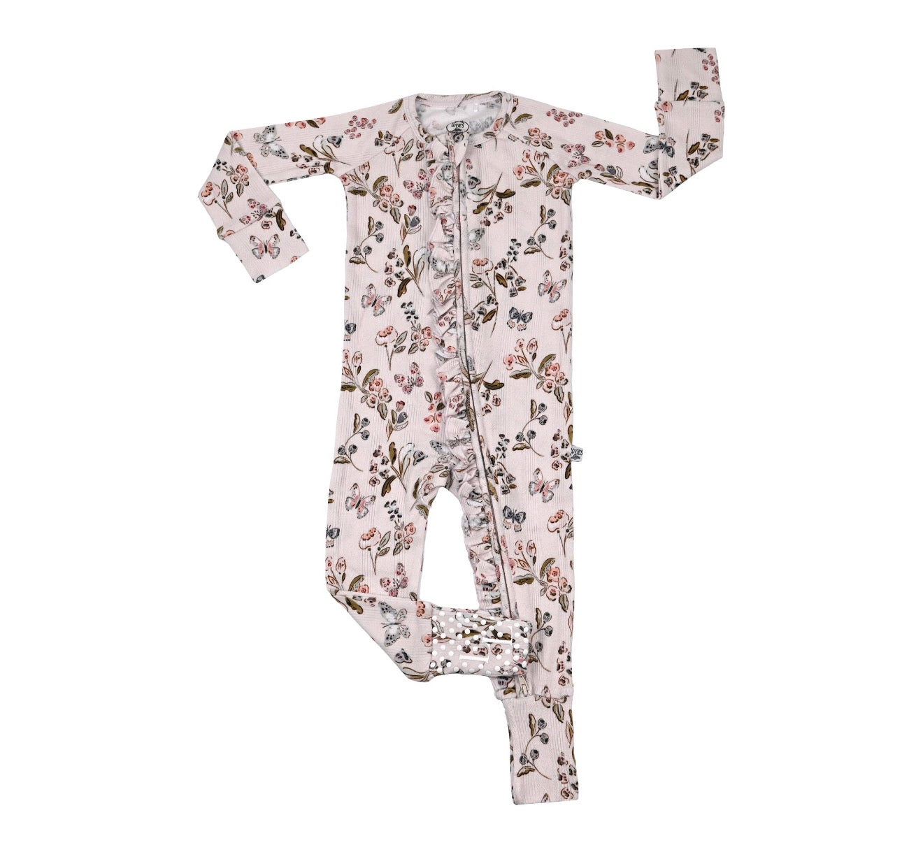 Pointelle Girlie Gardens- Zip Up Footie