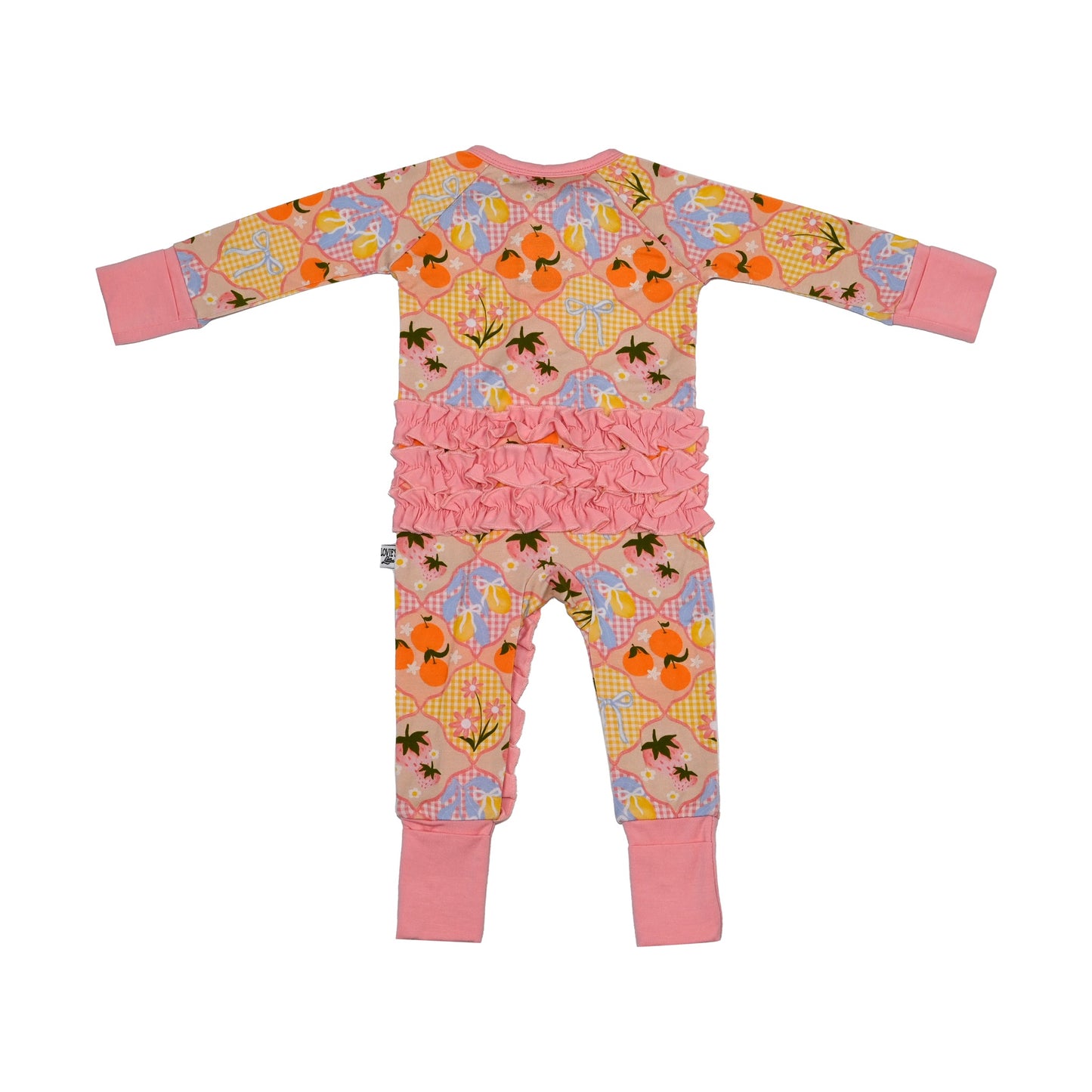 Girly Gingham - Zip Up Footie (w/ Ruffles!)