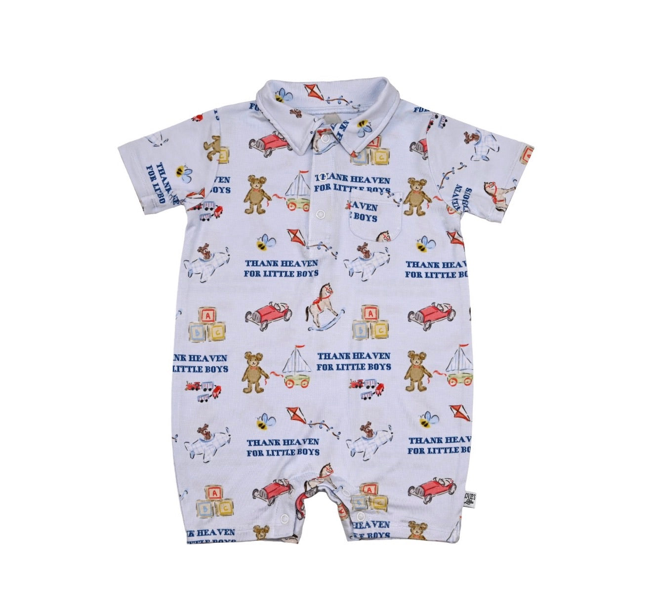 Thank Heaven for Little Boys- boys polo romper