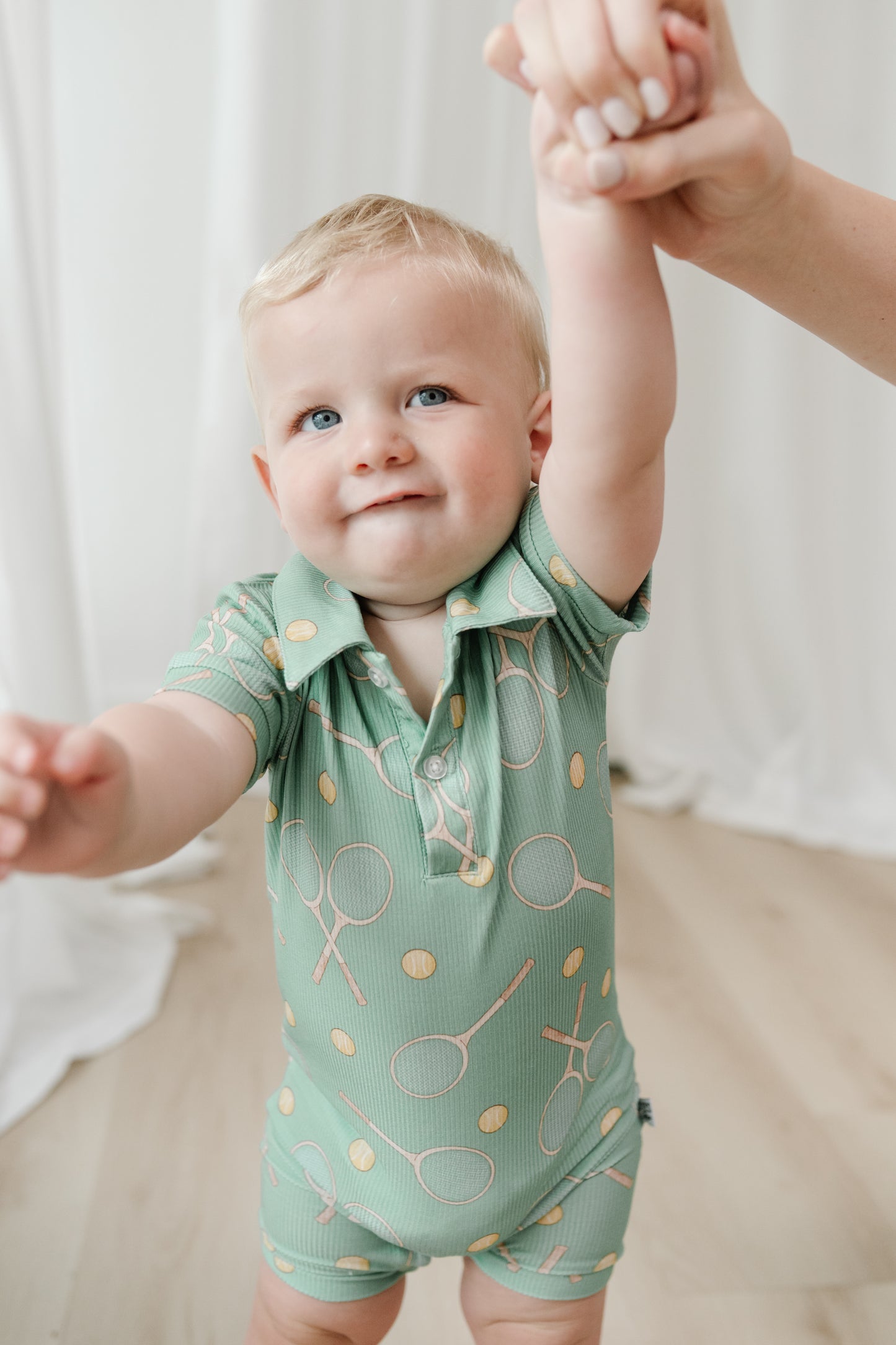 Tennis- boys polo romper