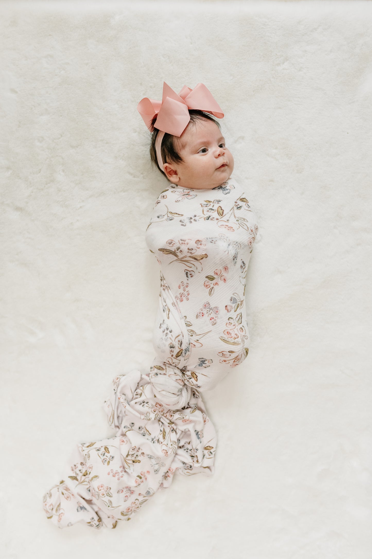 Pointelle Girlie Gardens- Swaddle