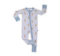 Blue Skies & Heart Ties- Zip Up footie