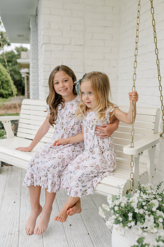 Pointelle Girlie Garden- Girls Nightgown