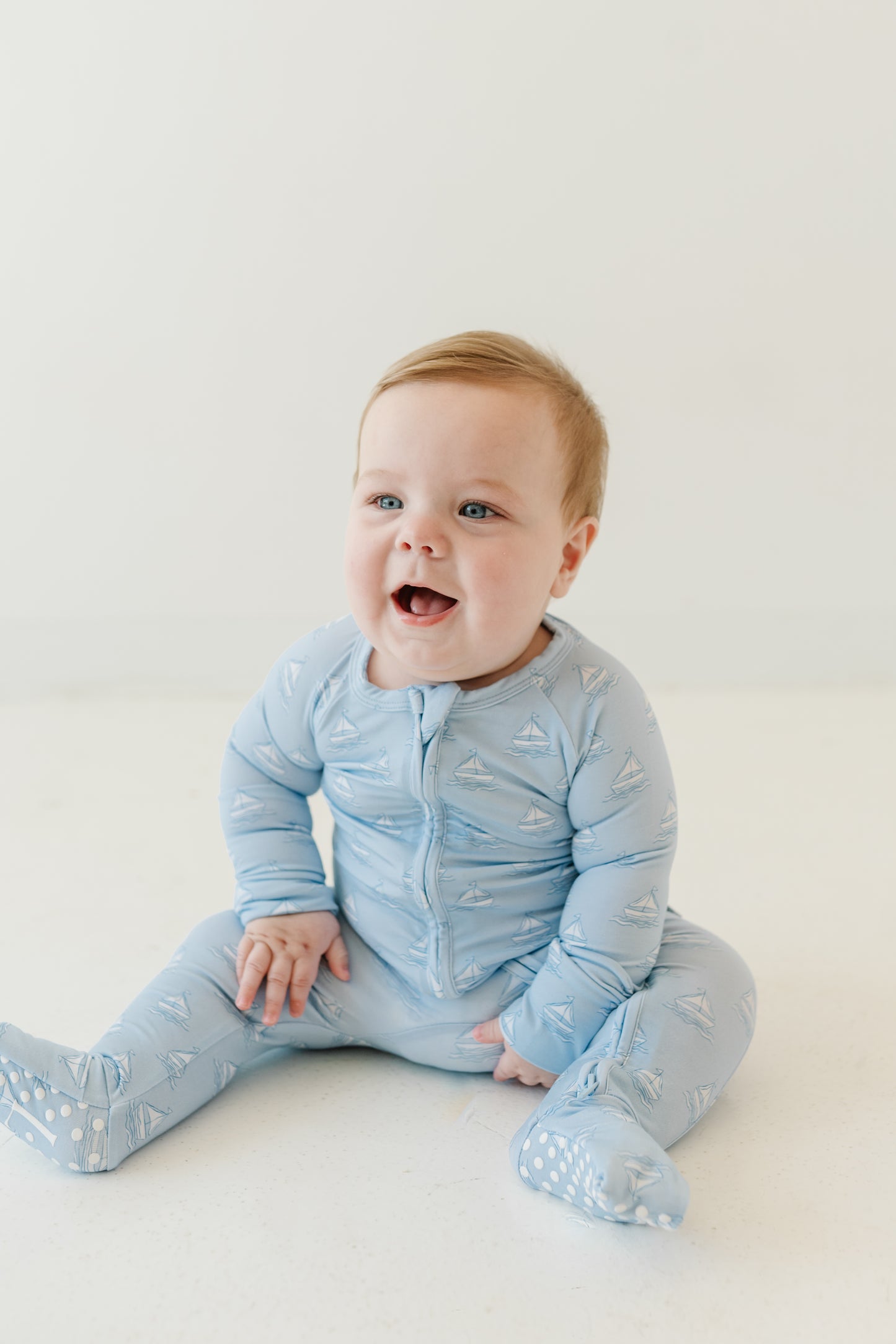 Sail Boats - Zip Up Footie