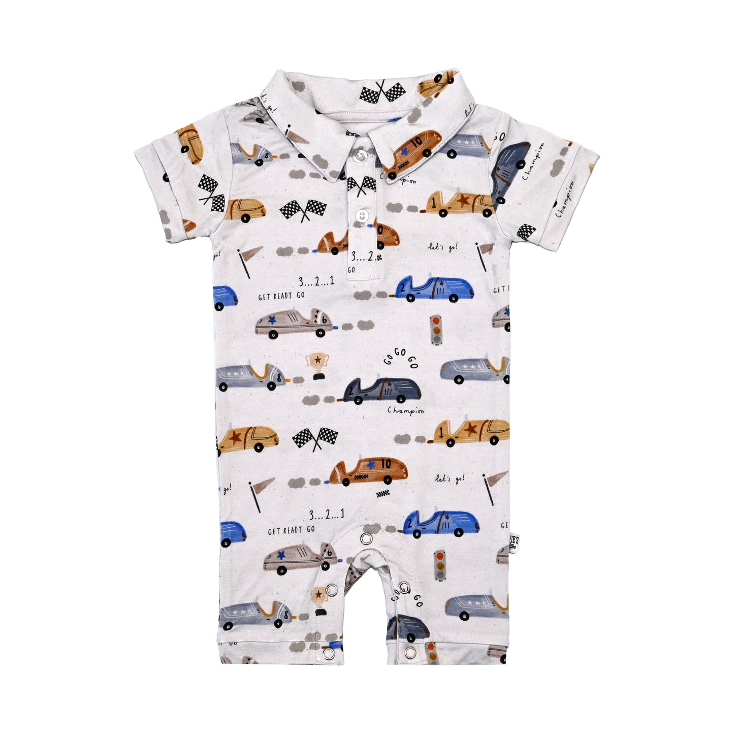 Little Racers- Boy's Polo Romper