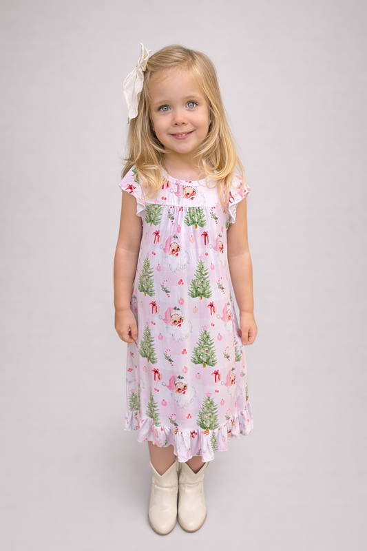 Pink Christmas- girls nightgown