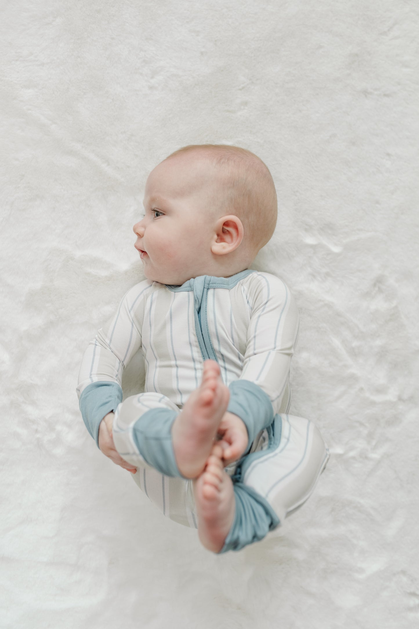 Simply Striped- Zip Up Footie