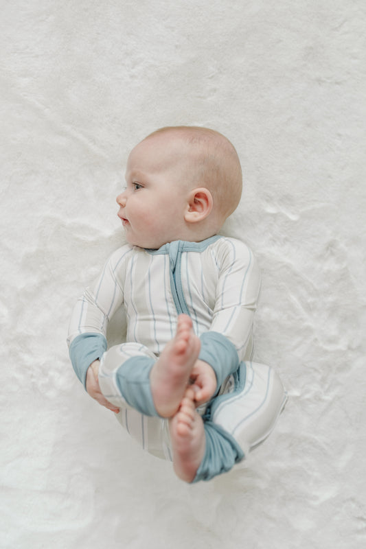 Simply Striped- Zip Up Footie
