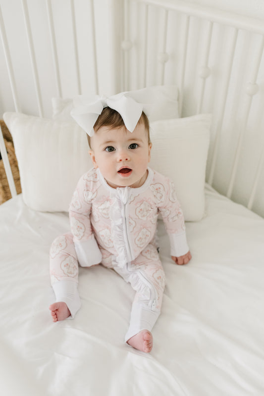Bunnies & Bows Zip up footie