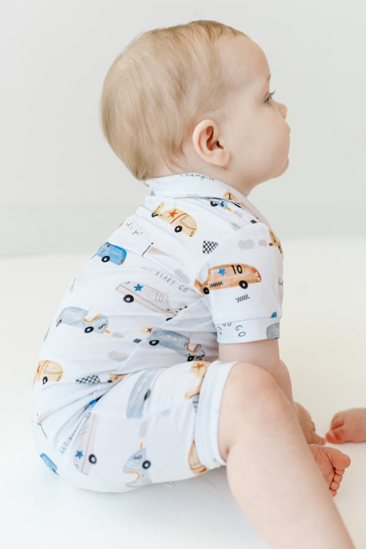 Little Racers- Boy's Polo Romper