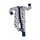 Star-Spangled Sweetheart Zip Up footie