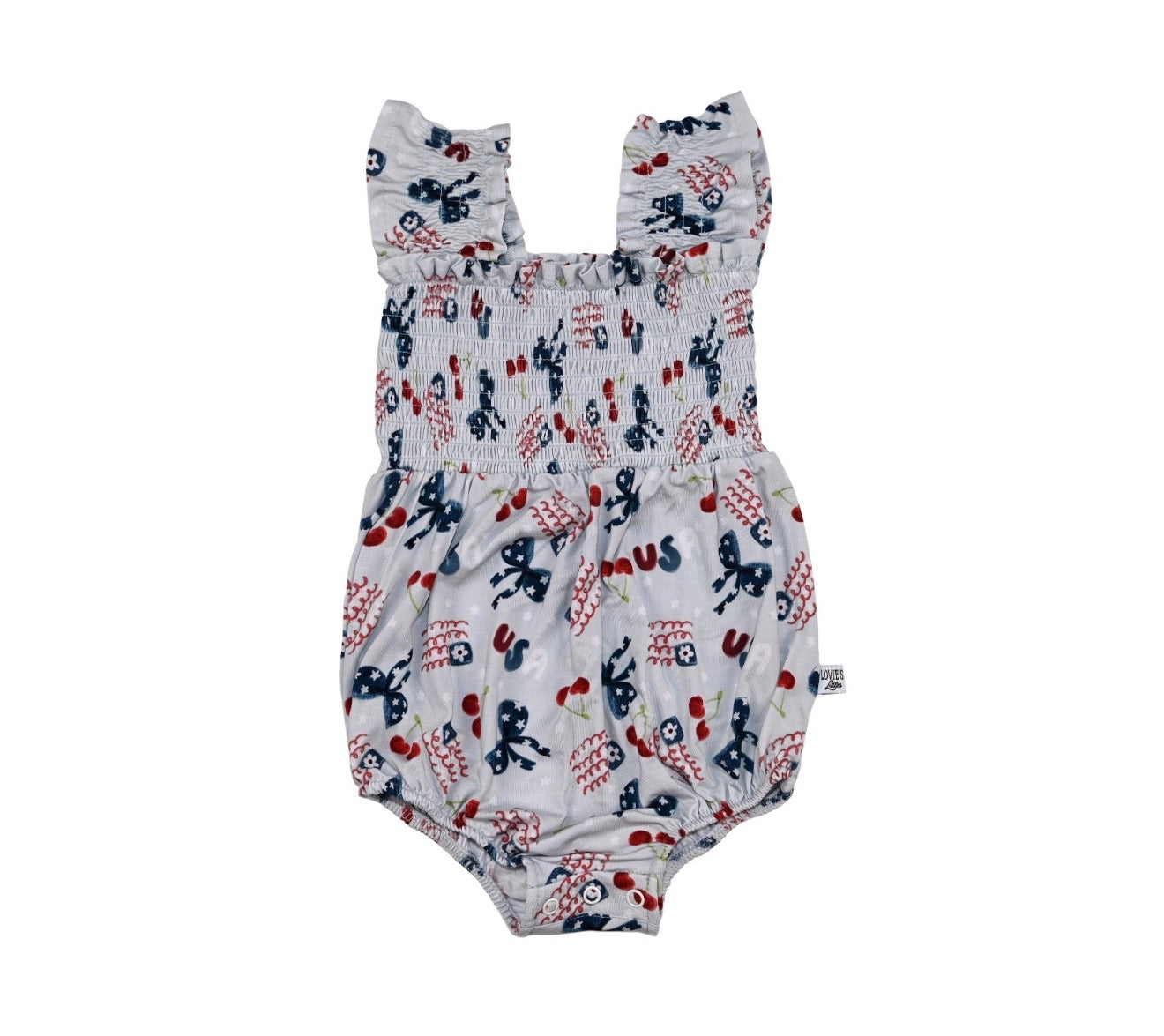 Star-Spangled Sweetheart Smocked Bubble