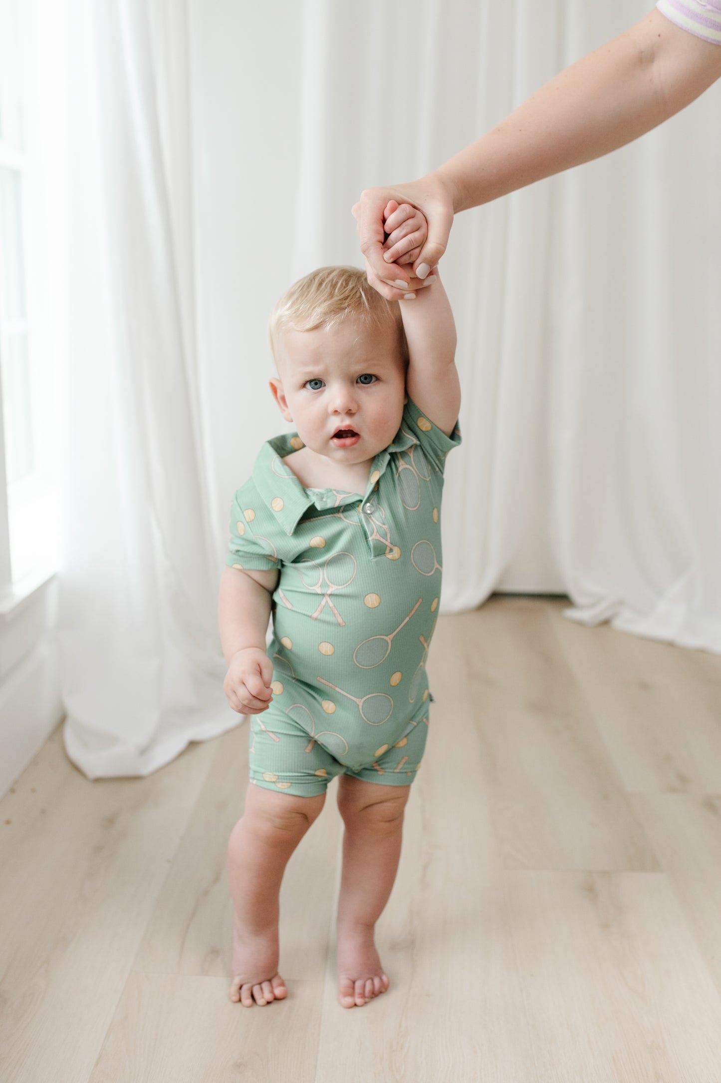 Tennis- boys polo romper