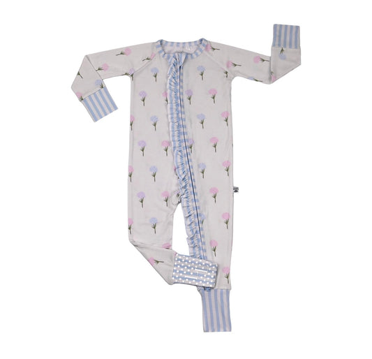 Color Me Floral- Zip Up Footie