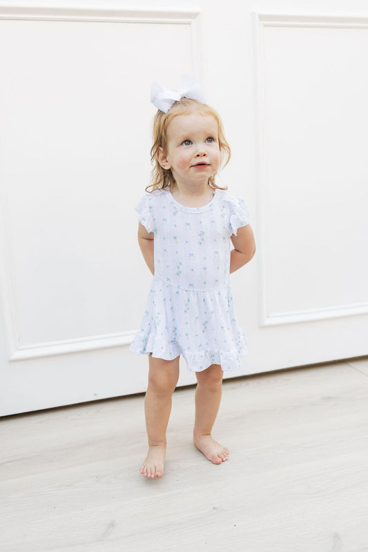Blue Daisy Blooms- Twirl Dress