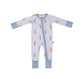 Blue Skies & Heart Ties- Zip Up footie