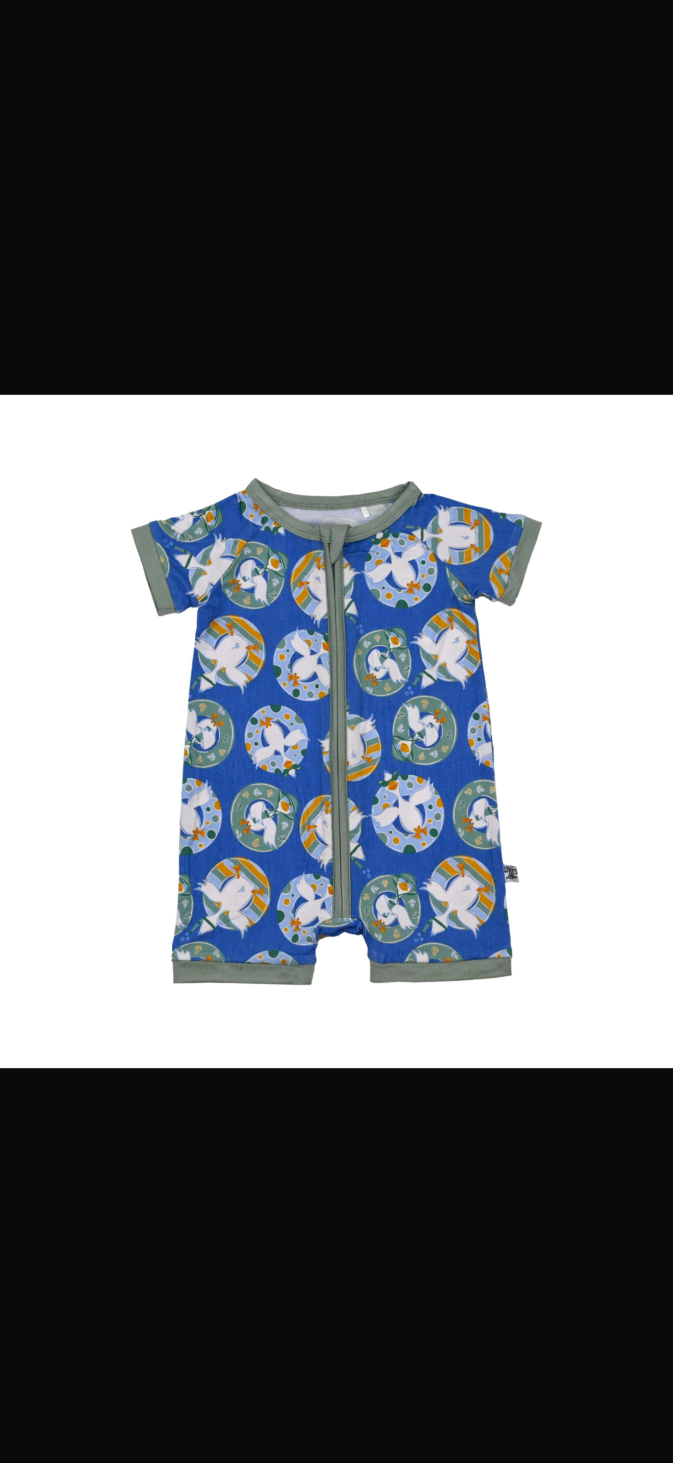 Pool Side Geese- Boy Zip Up Shortie