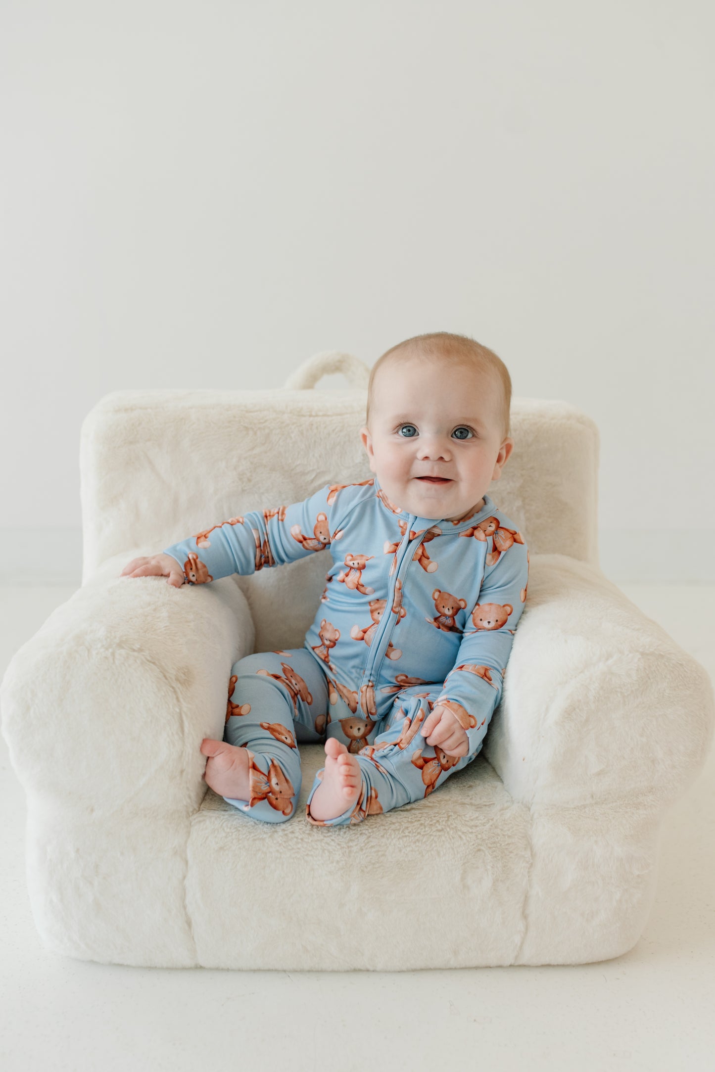 Blue Bears - Zip Up Footie