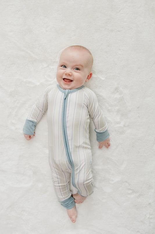 Simply Striped- Zip Up Footie