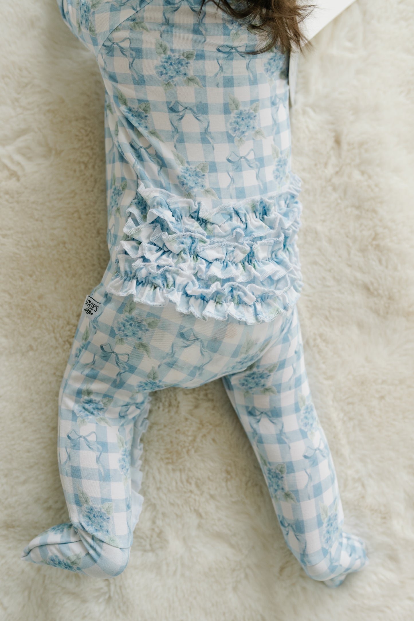 Hydrangeas - Zip Up Footie (w/ Ruffles!)