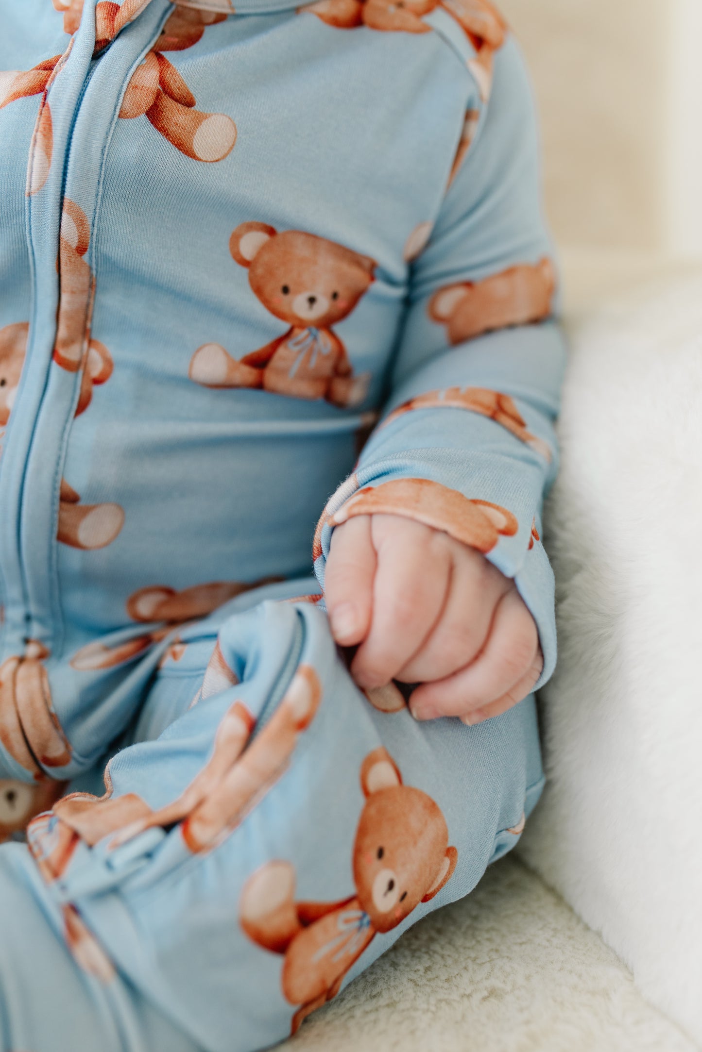 Blue Bears - Zip Up Footie
