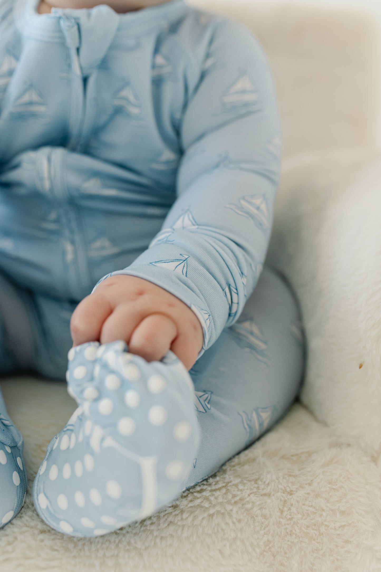 Sail Boats - Zip Up Footie