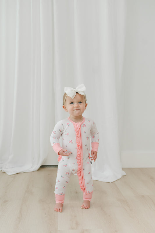 Floral Zip up Footie