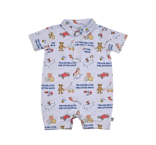Thank Heaven for Little Boys- boys polo romper