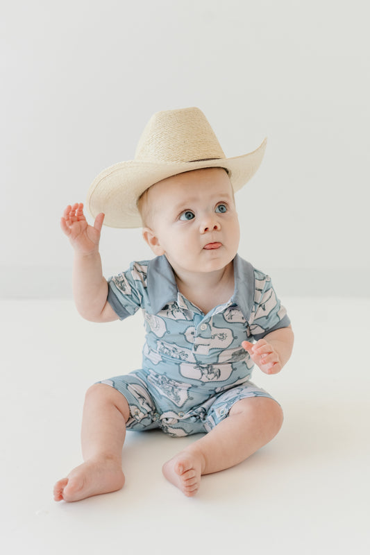 Western Wrangler - Boy's Polo Romper