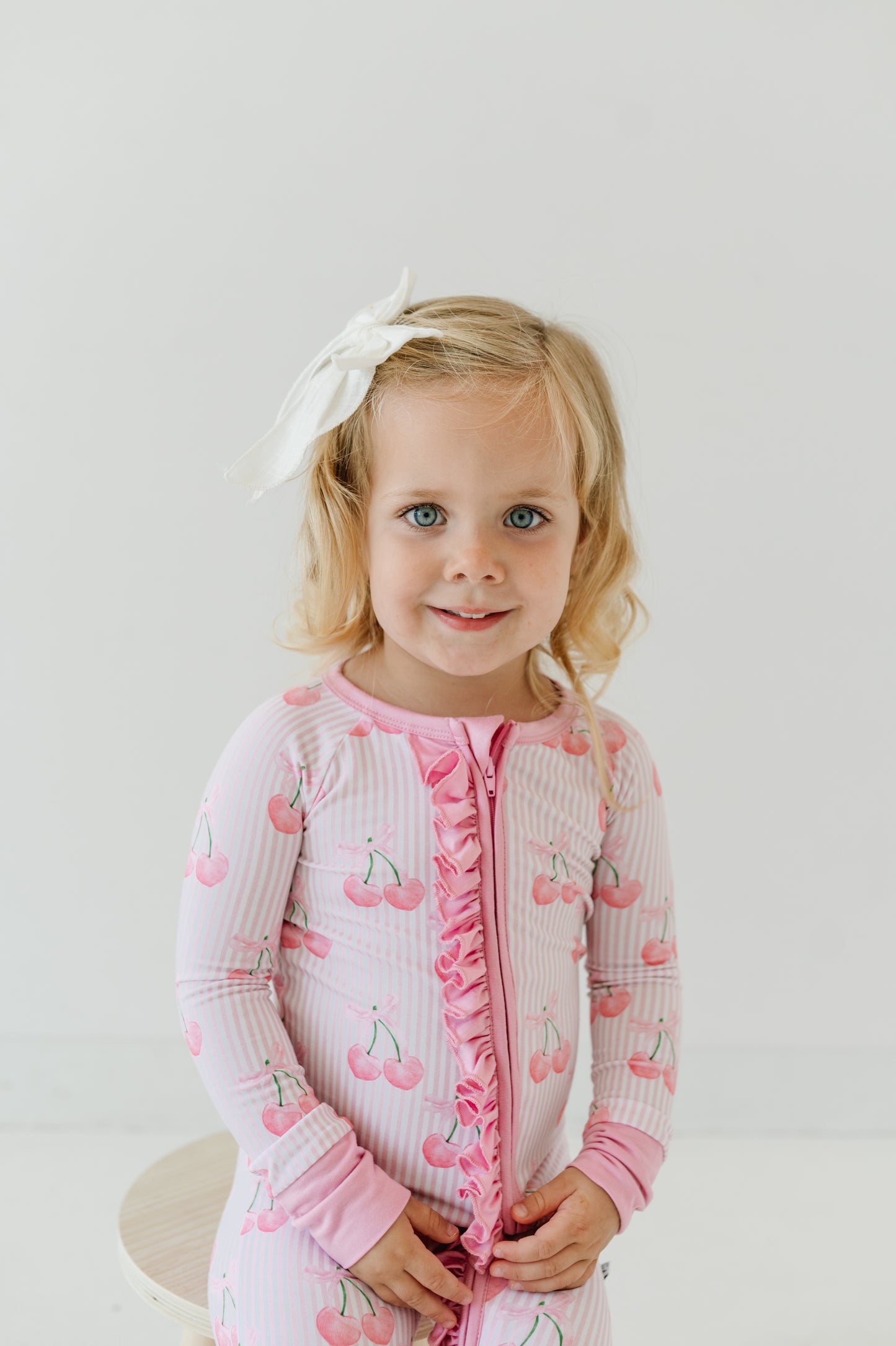 Cherries - Zip Up Onesie (w/ Ruffles!)
