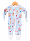 Red, White & Cuddly Zip Up footie