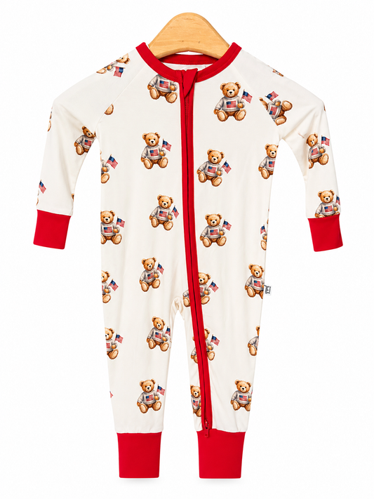 All American Honey Zip Up footie
