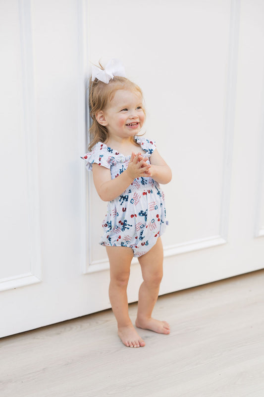 Star-Spangled Sweetheart Smocked Bubble