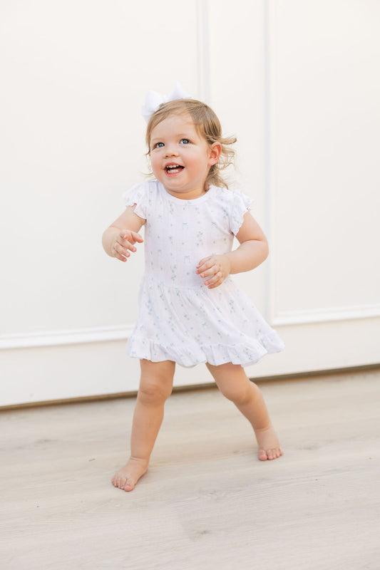 Blue Daisy Blooms- Twirl Dress