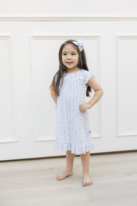 Blue Daisy Blooms- Girls Nightgown